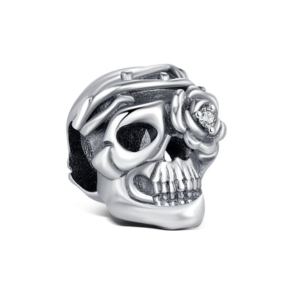 Skull mit Rose – Charm