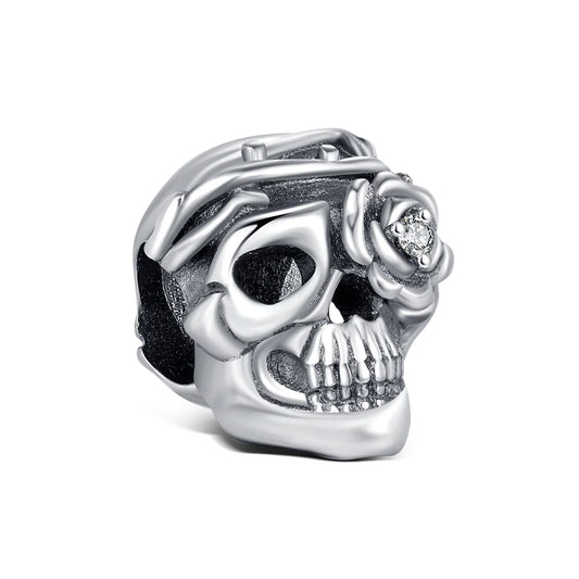 Skull mit Rose – Charm