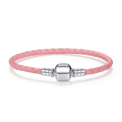 rosa Lederarmband - Armband