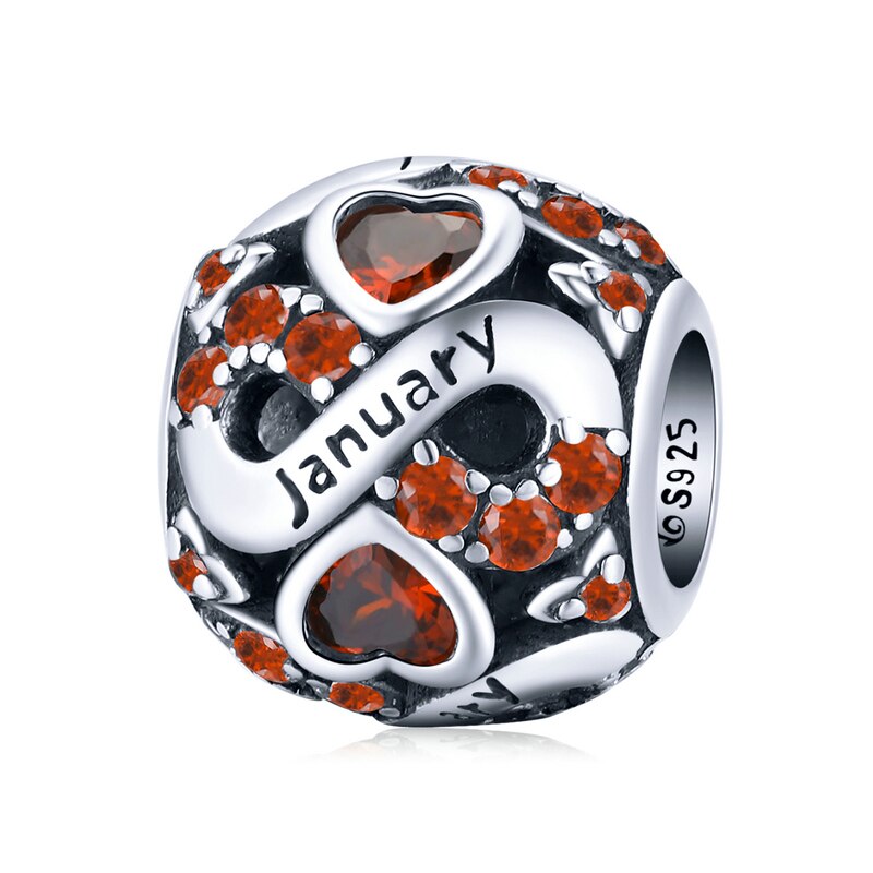 Geburtsstein Januar "unendliche Liebe" - Charm