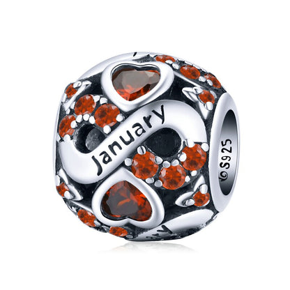 Geburtsstein Januar "unendliche Liebe" - Charm