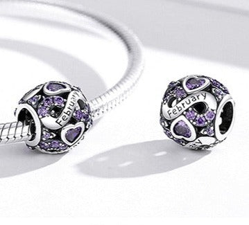 Geburtsstein Februar "unendliche Liebe" - Charm