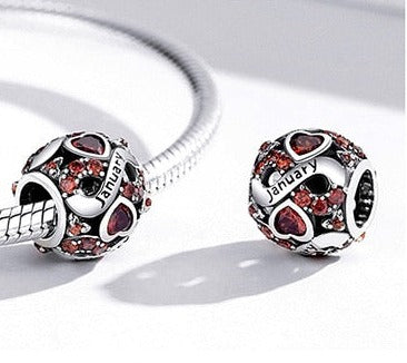 Geburtsstein Januar "unendliche Liebe" - Charm