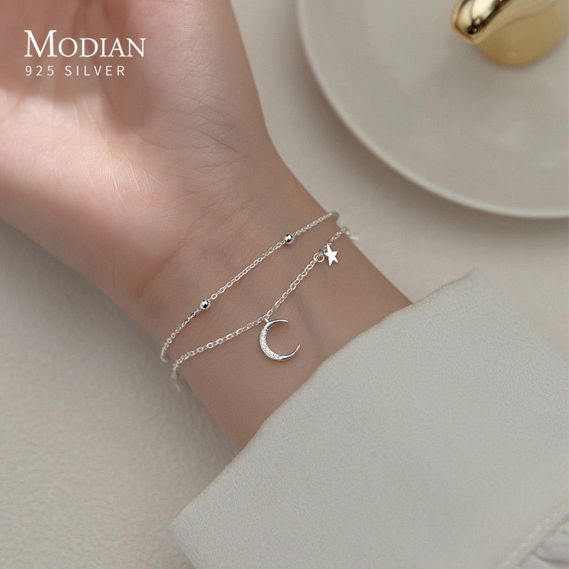 Moon charm bracelet discount