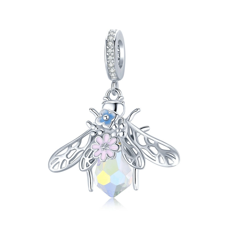 colorful bee - charm pendant