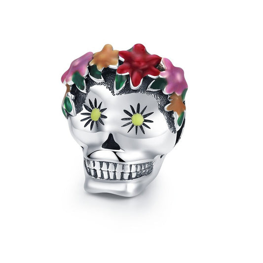 mexikanischer Skelettkopf II - Charm-Anhänger