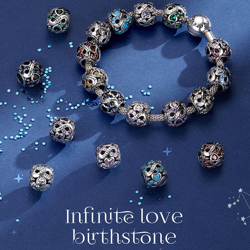 Pandora Timer|925 Sterling Silver Birthstone Charms For Pandora Bracelets -  Crystal Beads