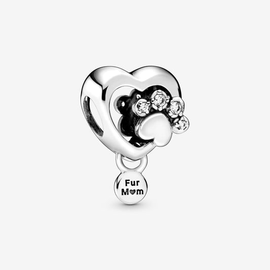 Heart Dog Paw - Charm