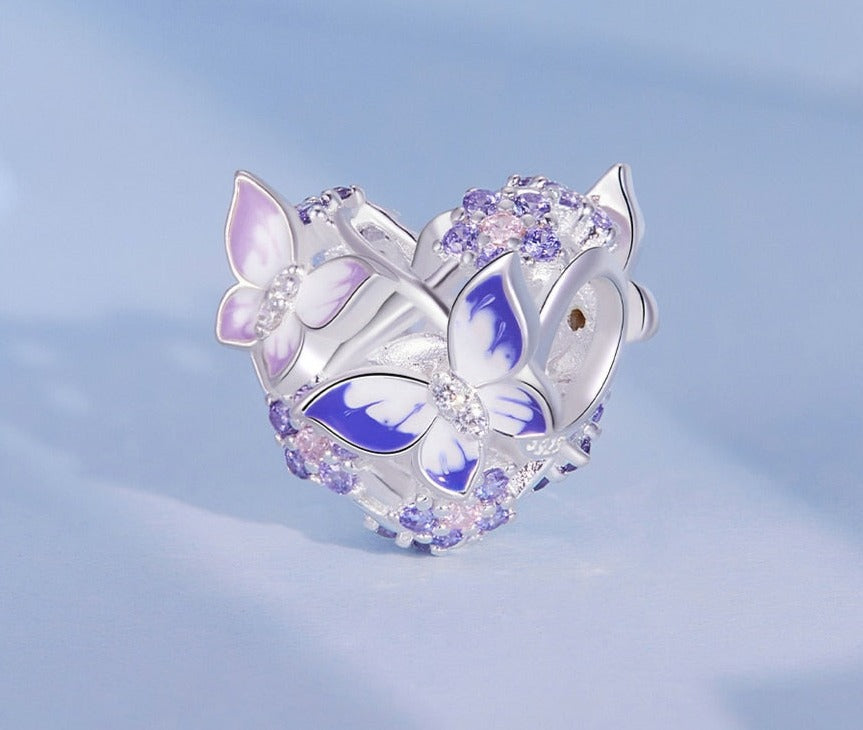 Frühling - Schmetterling in Herzform - Charm
