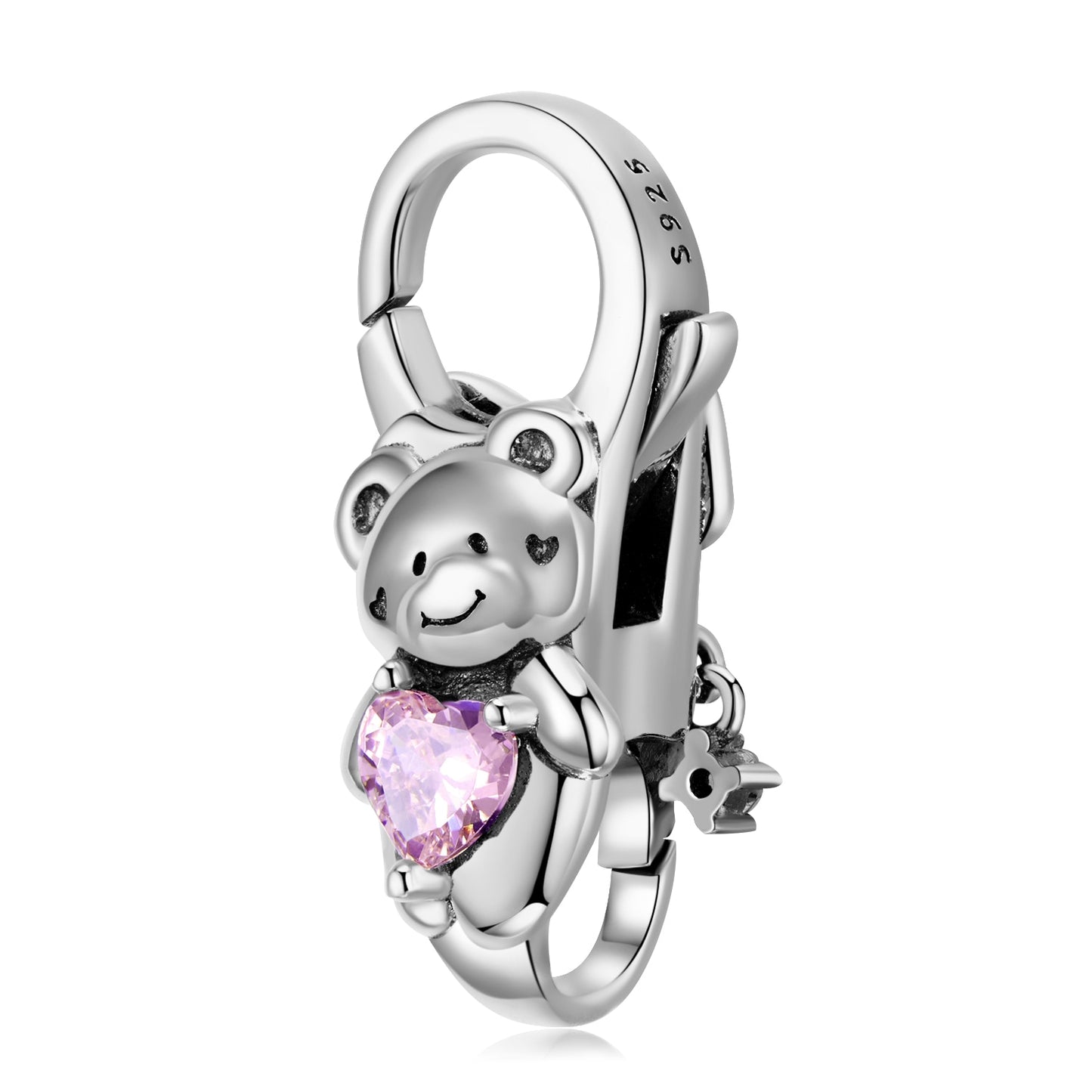 Teddy bear with pink hearts - mixie closure