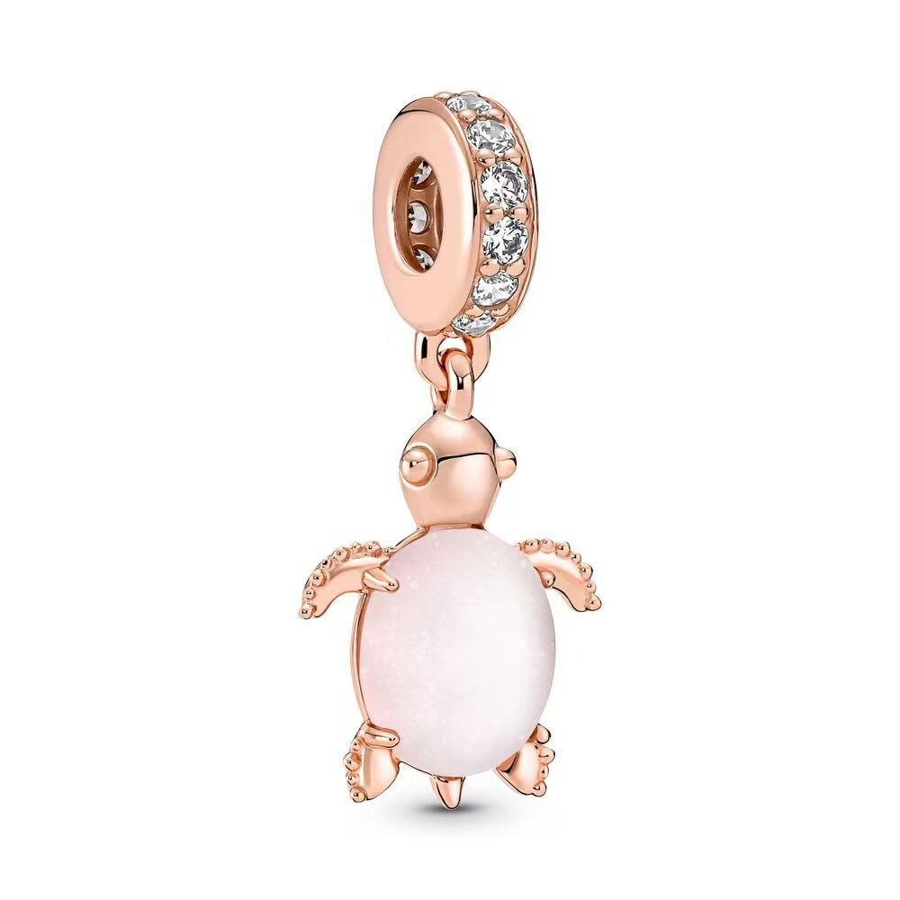 Schildkröte rosé - Charm-Anhänger
