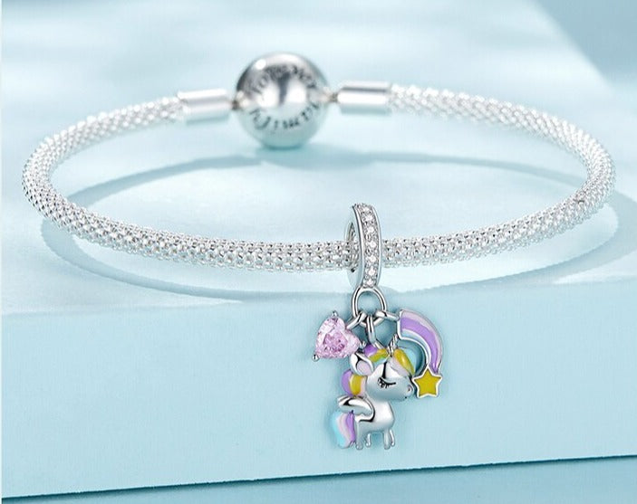 Einhorn mit Sternschnuppe - Charm-Anhänger