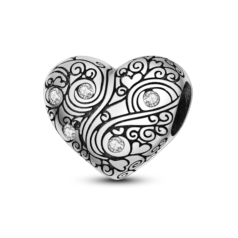 Heart with tendrils - Charm