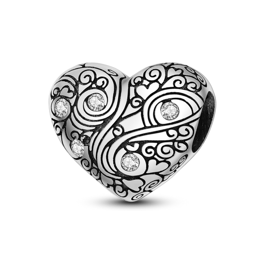 Heart with tendrils - Charm