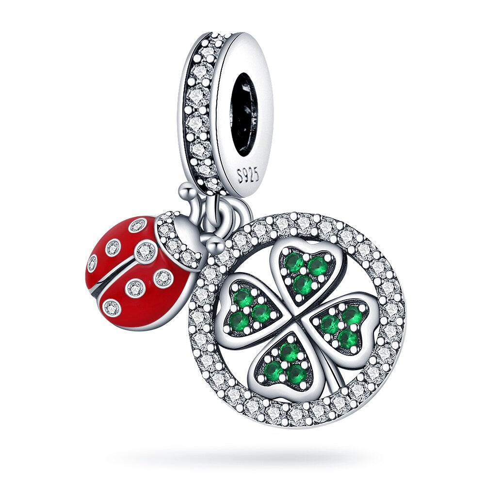 vierblättriges Kleeblatt - Charm-Anhänger