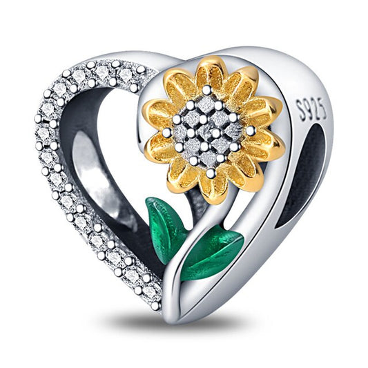 Sonnenblumen-Herz - Charm