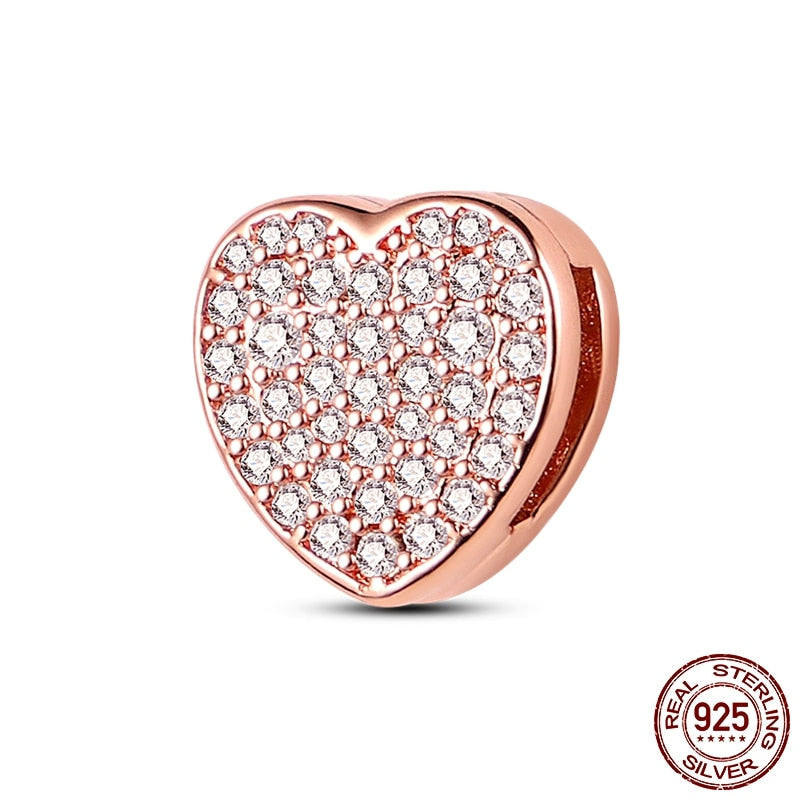sparkle heart clip rose - Stella-Charm