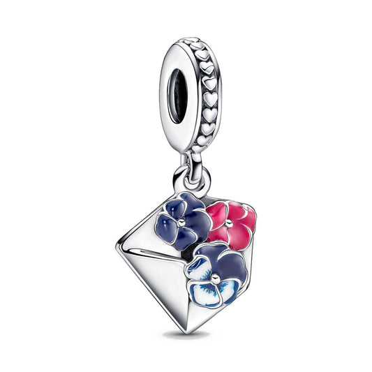 blumiger Brief - Charm-Anhänger