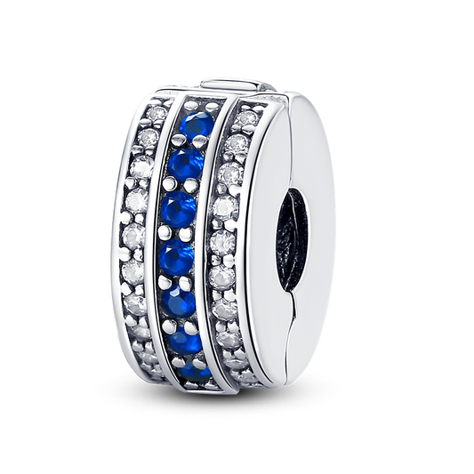 White Blue White Clip - Charm