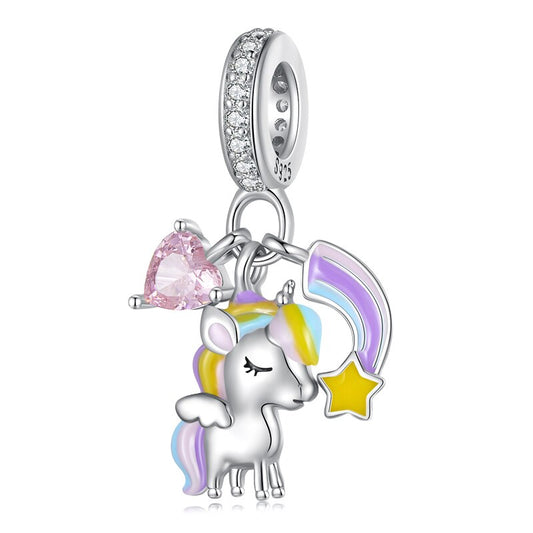 Einhorn mit Sternschnuppe - Charm-Anhänger