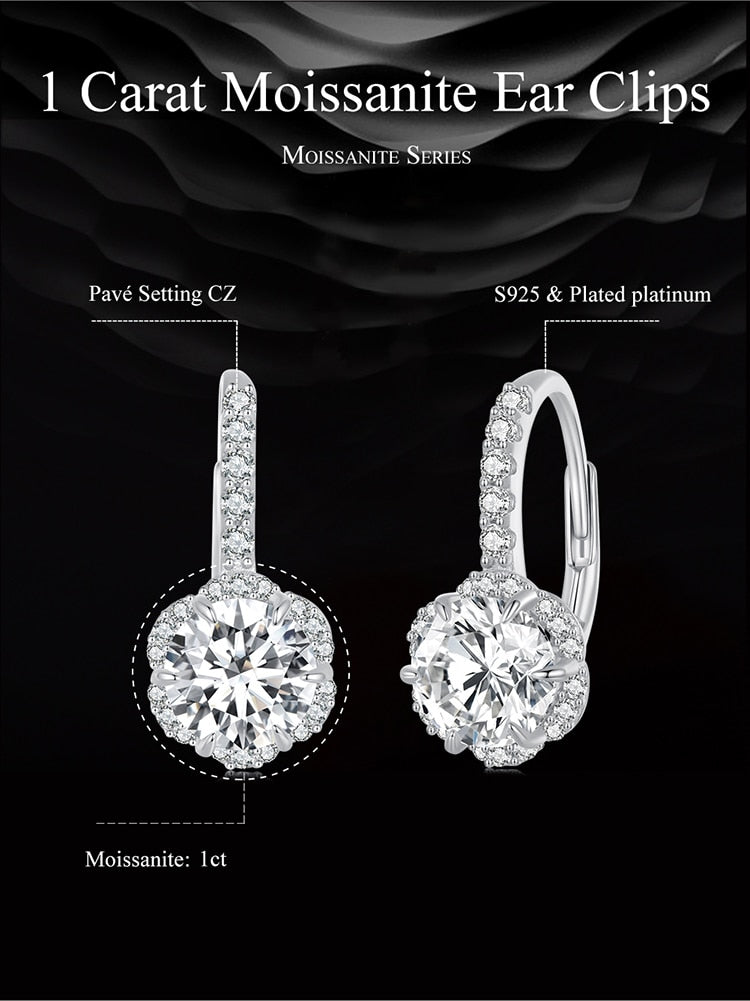 Leuchtende Blume - Moissanite Ohrringe (1ct)