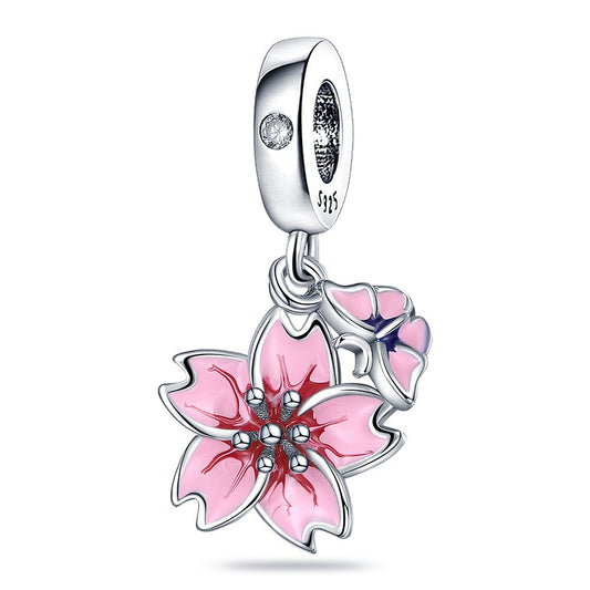 Pinke Blüten - Charm-Anhänger