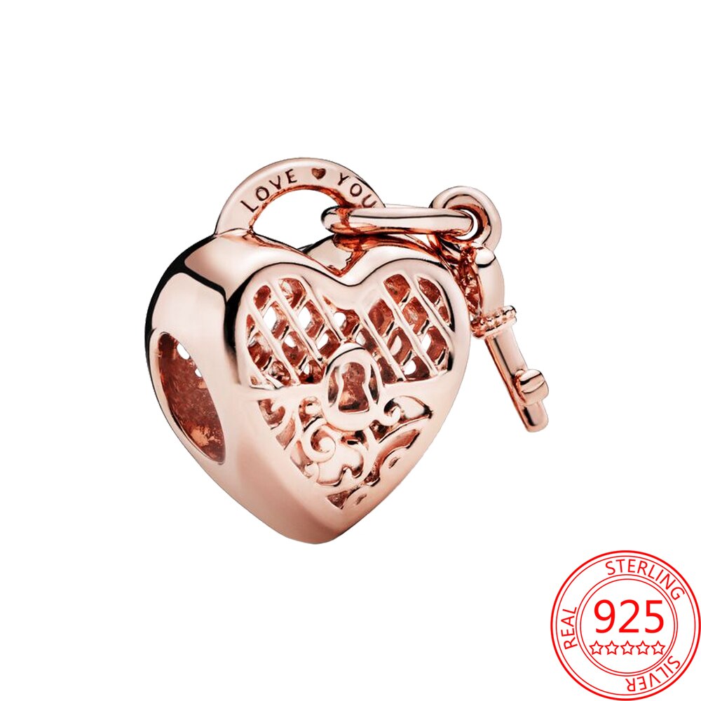 Schlüssel zum Herz rosé - Charm